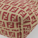 FENDI Zucchino Canvas Handtasche Rot Gold Authentisch ka4463V-15