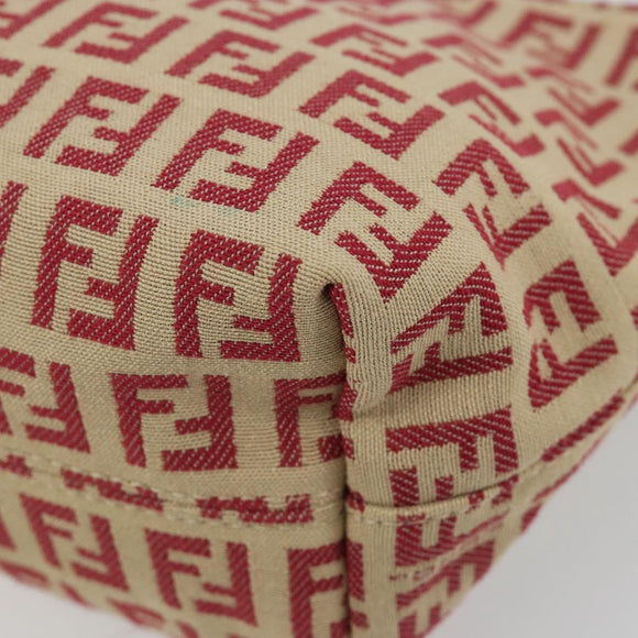 FENDI Zucchino Canvas Handtasche Rot Gold Authentisch ka4463V