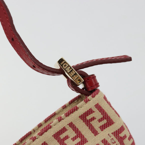 FENDI Zucchino Canvas Handtasche Rot Gold Authentisch ka4463V