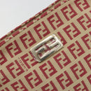 FENDI Zucchino Canvas Handtasche Rot Gold Authentisch ka4463V-17
