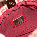 FENDI Zucchino Canvas Handtasche Rot Gold Authentisch ka4463V-18