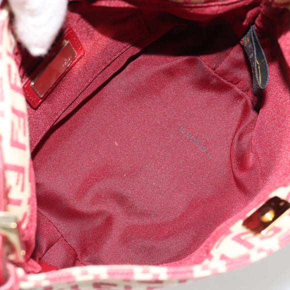 FENDI Zucchino Canvas Handtasche Rot Gold Authentisch ka4463V