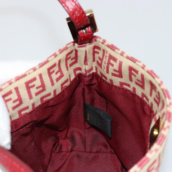 FENDI Zucchino Canvas Handtasche Rot Gold Authentisch ka4463V