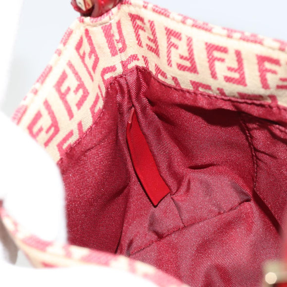 FENDI Zucchino Canvas Handtasche Rot Gold Authentisch ka4463V