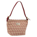 FENDI Zucchino Canvas Handtasche Rot Gold Authentisch ka4463V-1