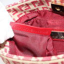 FENDI Zucchino Canvas Handtasche Rot Gold Authentisch ka4463V-12