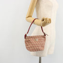 FENDI Zucchino Canvas Handtasche Rot Gold Authentisch ka4463V-22