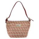 FENDI Zucchino Canvas Handtasche Rot Gold Authentisch ka4463V-13