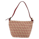 FENDI Zucchino Canvas Handtasche Rot Gold Authentisch ka4463V-2