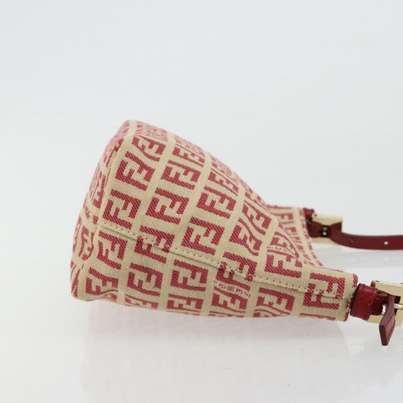 FENDI Zucchino Canvas Handtasche Rot Gold Authentisch ka4463V
