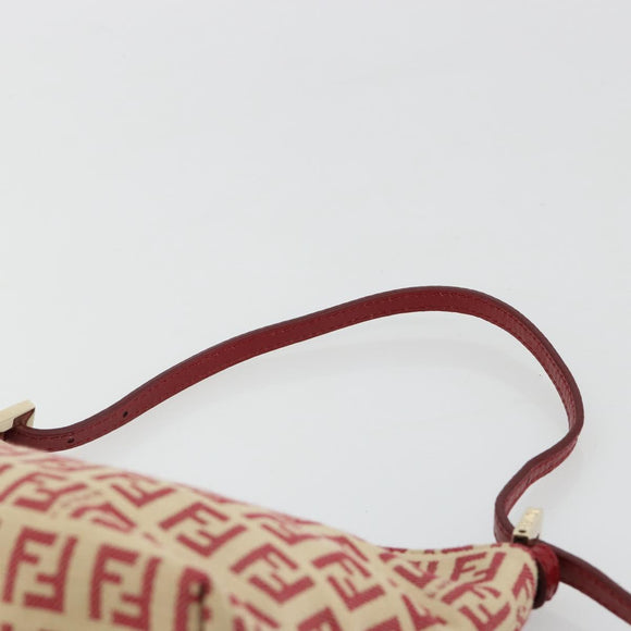 FENDI Zucchino Canvas Handtasche Rot Gold Authentisch ka4463V