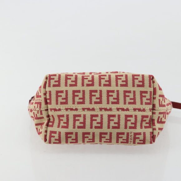 FENDI Zucchino Canvas Handtasche Rot Gold Authentisch ka4463V