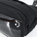 Salvatore Ferragamo Handtasche Canvas Lackleder Schwarz Silber Original ka4464-9