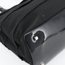 Salvatore Ferragamo Handtasche Canvas Lackleder Schwarz Silber Original ka4464-14