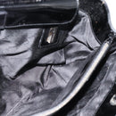 Salvatore Ferragamo Handtasche Canvas Lackleder Schwarz Silber Original ka4464-17