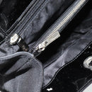 Salvatore Ferragamo Handtasche Canvas Lackleder Schwarz Silber Original ka4464-20