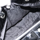 Salvatore Ferragamo Handtasche Canvas Lackleder Schwarz Silber Original ka4464-22