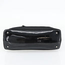 Salvatore Ferragamo Handtasche Canvas Lackleder Schwarz Silber Original ka4464-5
