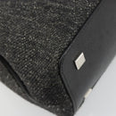 CARTIER Hand Bag Canvas Black Silver Auth ka4465-11