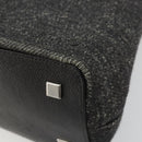 CARTIER Hand Bag Canvas Black Silver Auth ka4465-12