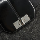 CARTIER Hand Bag Canvas Black Silver Auth ka4465-14