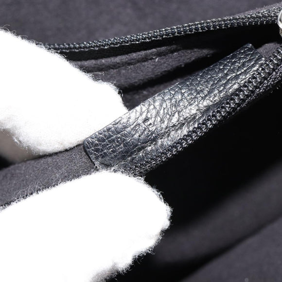 CARTIER Hand Bag Canvas Black Silver Auth ka4465