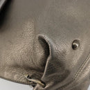 Salvatore Ferragamo Gancini Handtasche Leder Silber Auth ka4466-11