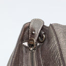 Salvatore Ferragamo Gancini Handtasche Leder Silber Auth ka4466-17