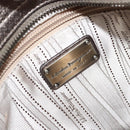 Salvatore Ferragamo Gancini Handtasche Leder Silber Auth ka4466-18