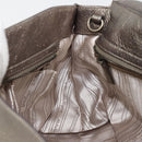 Salvatore Ferragamo Gancini Handtasche Leder Silber Auth ka4466-21