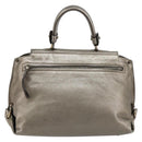 Salvatore Ferragamo Gancini Handtasche Leder Silber Auth ka4466-3