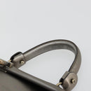 Salvatore Ferragamo Gancini Handtasche Leder Silber Auth ka4466-8