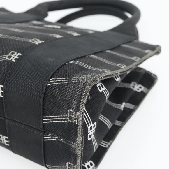BALENCIAGA Hand Bag Canvas 2way Black Silver 620882 Auth ka4467