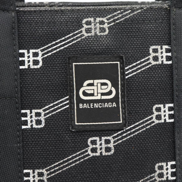 BALENCIAGA Hand Bag Canvas 2way Black Silver 620882 Auth ka4467