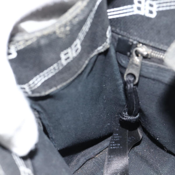 BALENCIAGA Hand Bag Canvas 2way Black Silver 620882 Auth ka4467