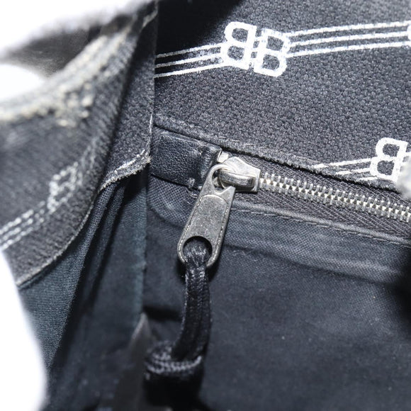BALENCIAGA Hand Bag Canvas 2way Black Silver 620882 Auth ka4467