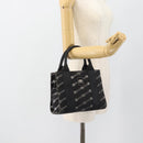 BALENCIAGA Hand Bag Canvas 2way Black Silver 620882 Auth ka4467-22