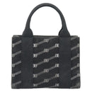 BALENCIAGA Hand Bag Canvas 2way Black Silver 620882 Auth ka4467-3