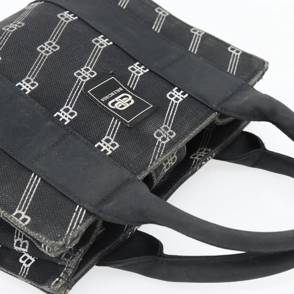 BALENCIAGA Hand Bag Canvas 2way Black Silver 620882 Auth ka4467