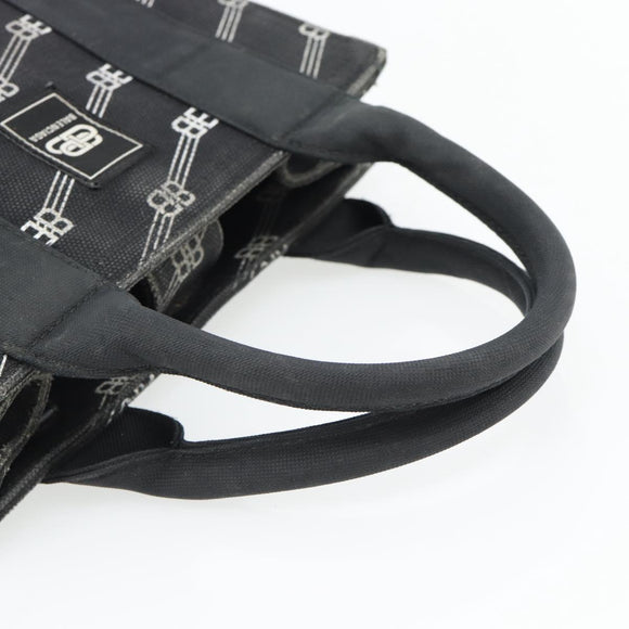 BALENCIAGA Hand Bag Canvas 2way Black Silver 620882 Auth ka4467