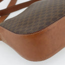 CELINE Macadam Canvas Shoulder Bag PVC Leather Brown Gold Auth ka4468-17