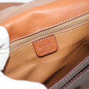 CELINE Macadam Canvas Shoulder Bag PVC Leather Brown Gold Auth ka4468-18
