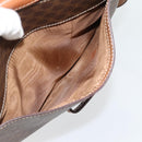 CELINE Macadam Canvas Shoulder Bag PVC Leather Brown Gold Auth ka4468-22