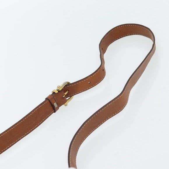 CELINE Macadam Canvas Shoulder Bag PVC Leather Brown Gold Auth ka4468