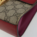 GUCCI GG Supreme Chain Shoulder Bag PVC Red Gold 409487 Auth ka4469-10