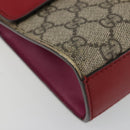 GUCCI GG Supreme Chain Shoulder Bag PVC Red Gold 409487 Auth ka4469-11