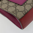 GUCCI GG Supreme Chain Shoulder Bag PVC Red Gold 409487 Auth ka4469-13