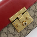 GUCCI GG Supreme Chain Shoulder Bag PVC Red Gold 409487 Auth ka4469-15