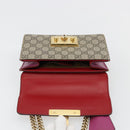 GUCCI GG Supreme Chain Shoulder Bag PVC Red Gold 409487 Auth ka4469-17