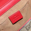 GUCCI GG Supreme Chain Shoulder Bag PVC Red Gold 409487 Auth ka4469-18